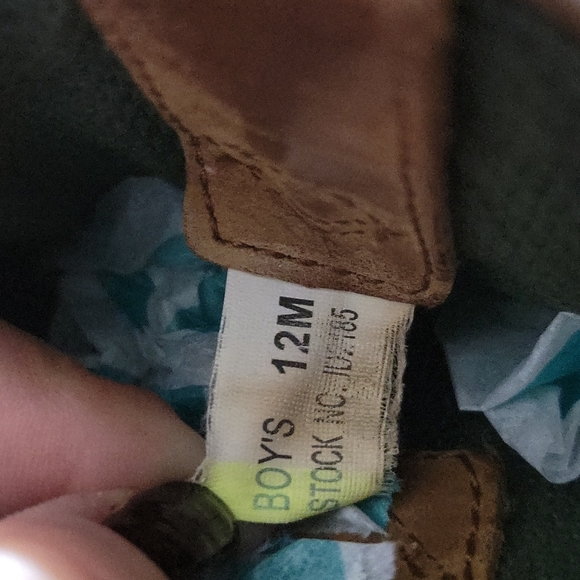 JOHN DEERE Pull On Pink Tan Leather Western Boots 12M Boys - Picture 13 of 15